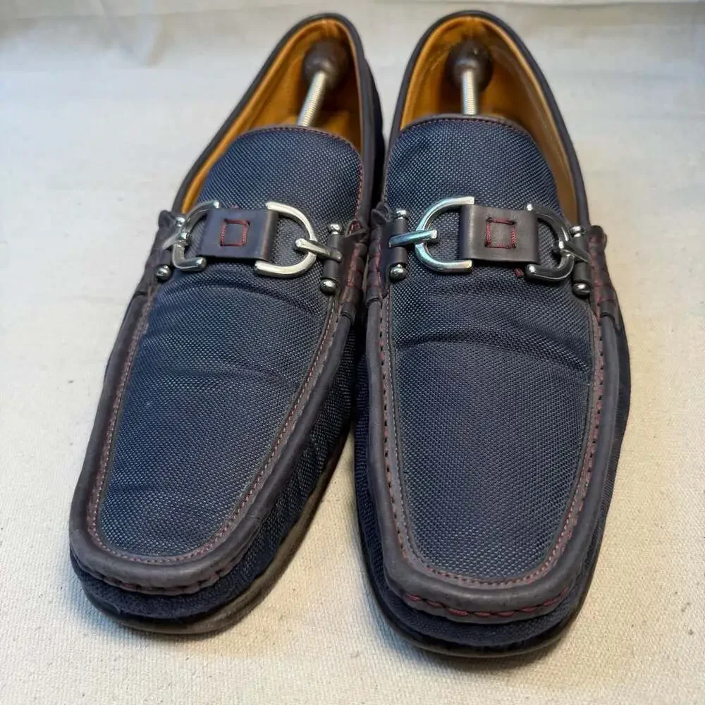Donald Pliner Men's Dacio Nylon Stretch Slip-On Loafers Navy